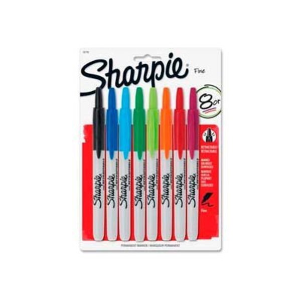 Sandford Ink Sharpie Retractable Permanent Marker, Fine Point, Assorted Ink, 8/Set 32730PP